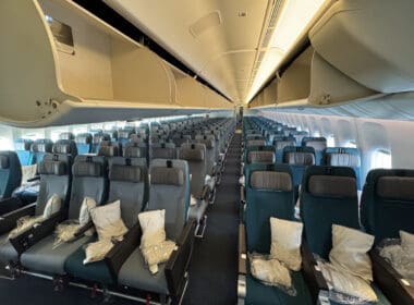 an airplane with seats and windows