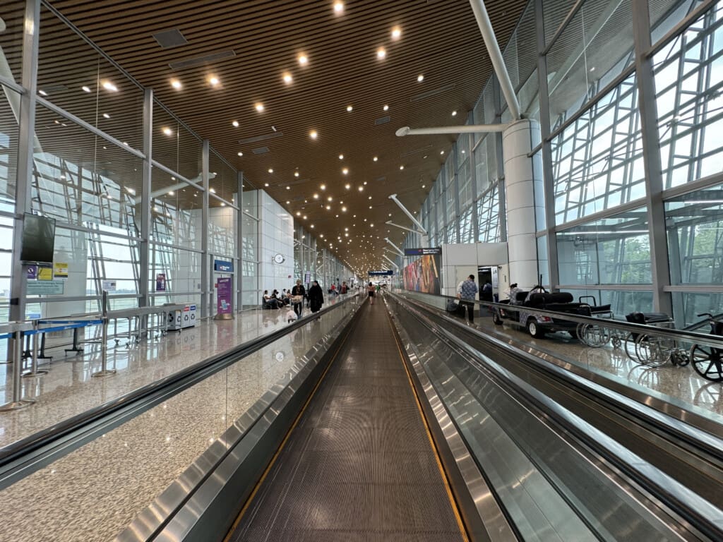 a walkway in a terminal