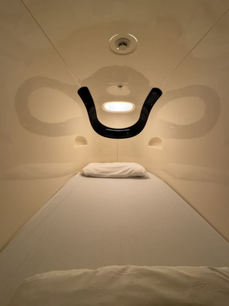 a bed in a room
