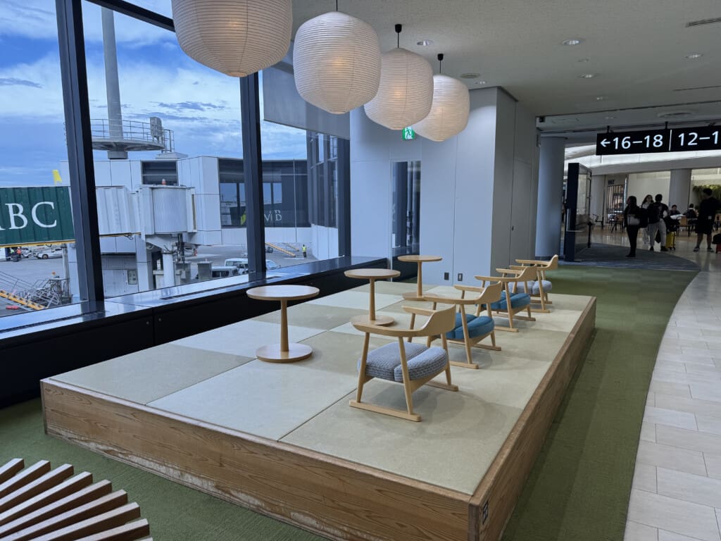 a room with tables and chairs