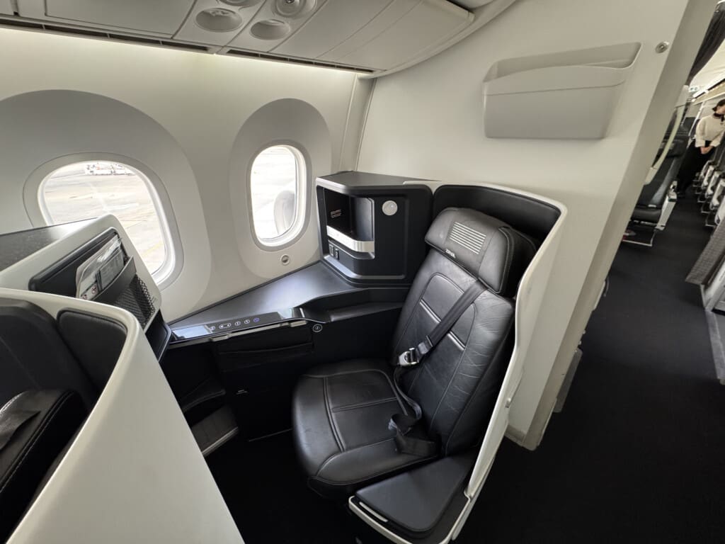 a seat in an airplane
