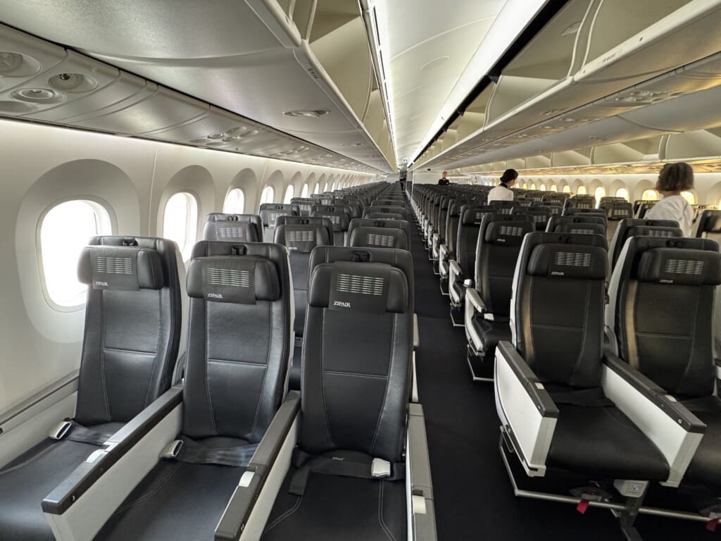 a row of seats on an airplane