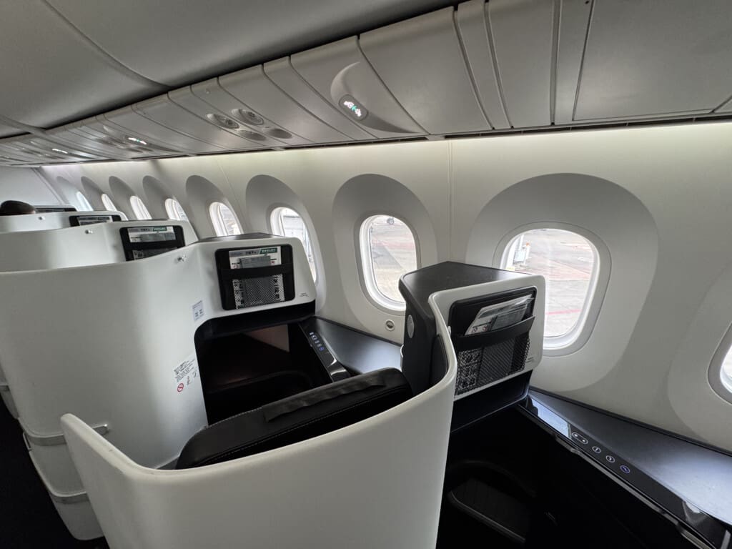 a row of seats on an airplane