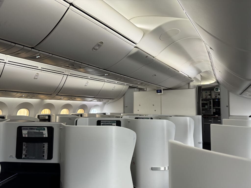 an airplane with white seats