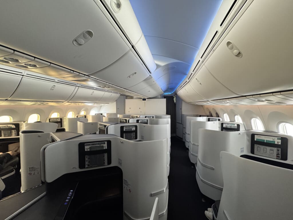 an airplane with seats and windows