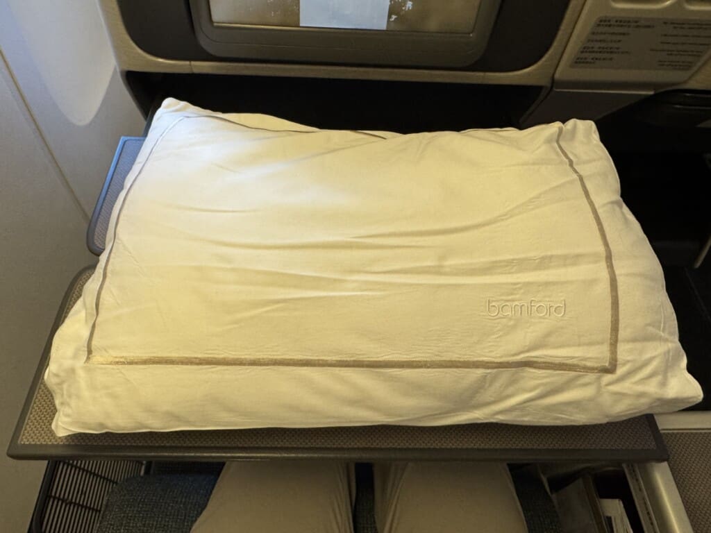 a pillow on a seat