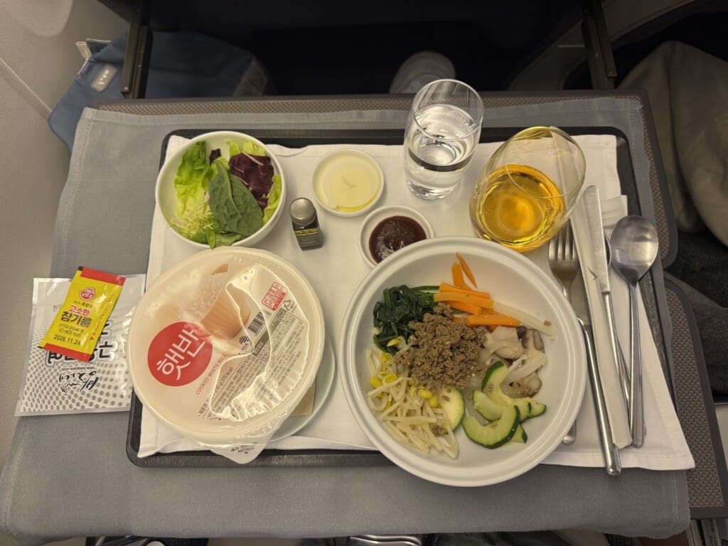 a tray with food on it