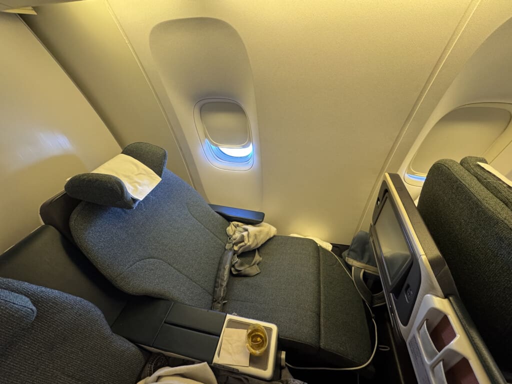 a seat in an airplane