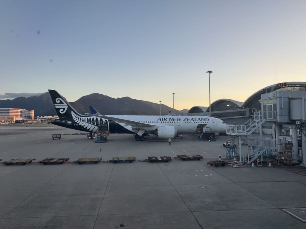 an airplane parked at an airport