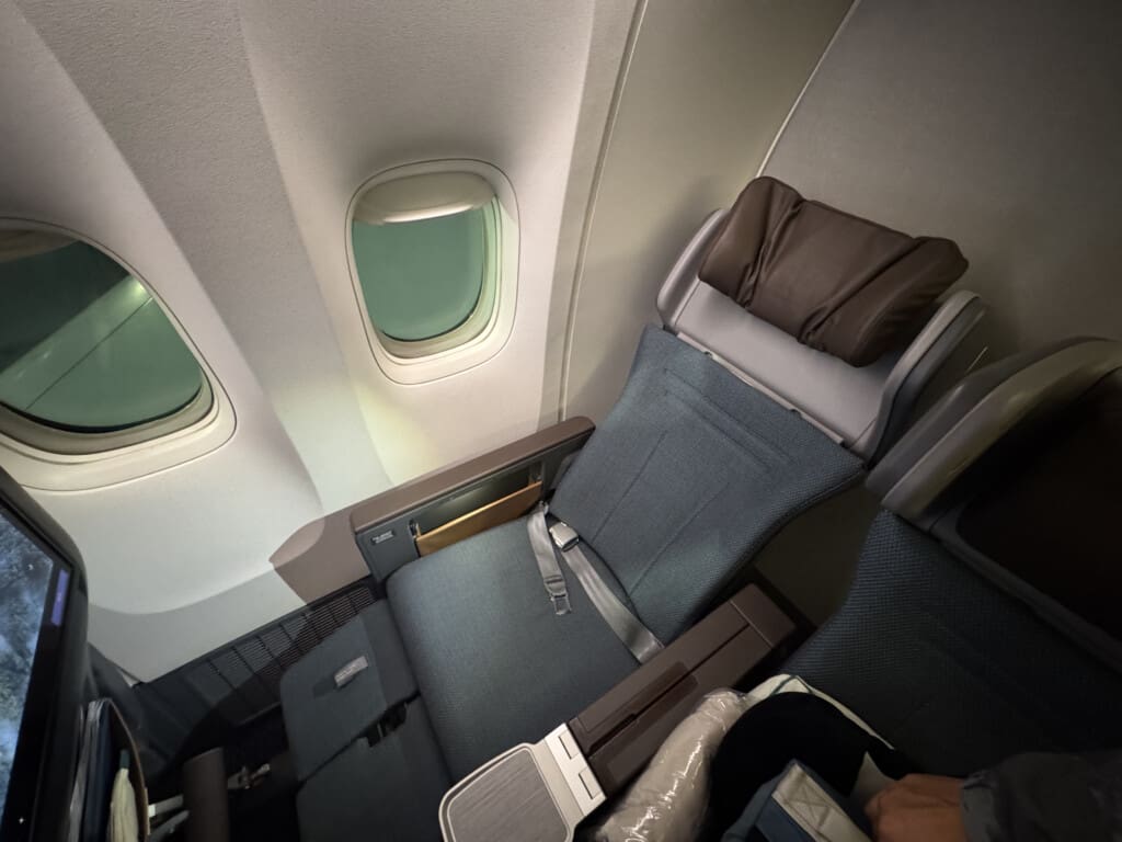 a seat in an airplane