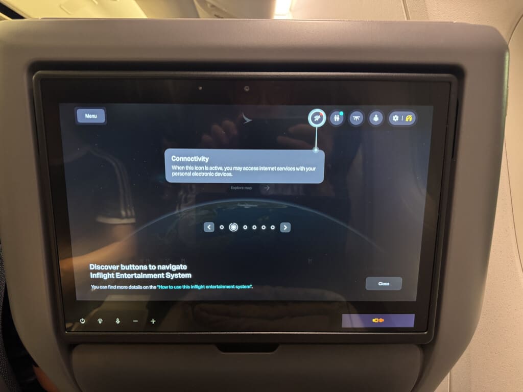 a screen on a vehicle