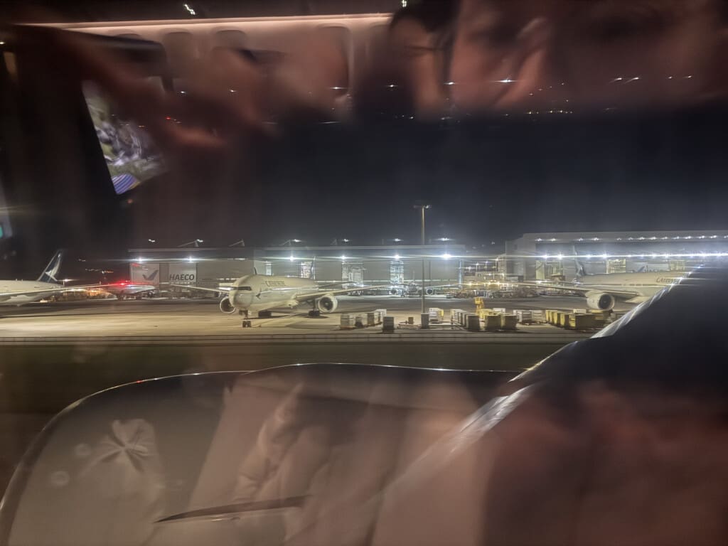 a view of an airport from a window