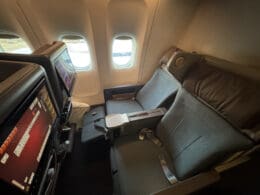 a seat in an airplane