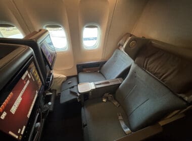 a seat in an airplane