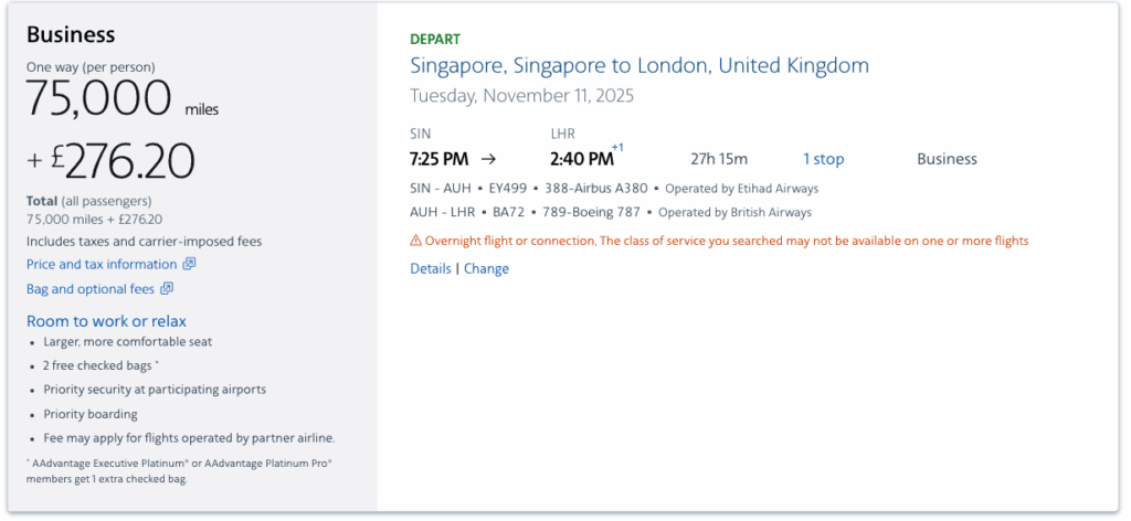 a screenshot of a flight schedule