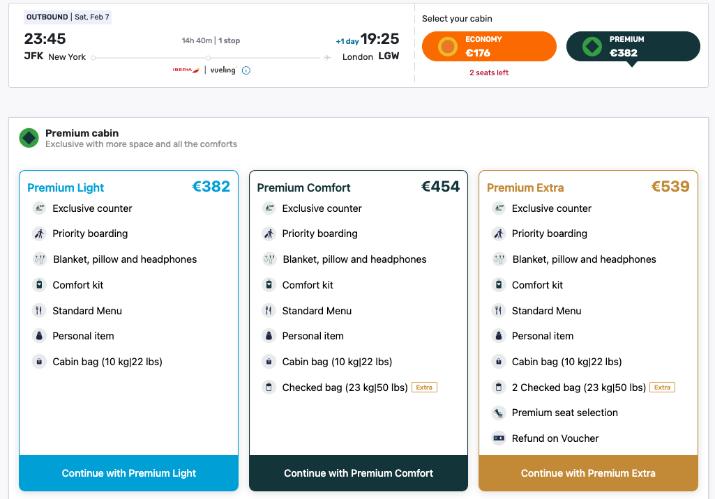 a screenshot of a flight information