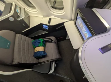 a seat in an airplane