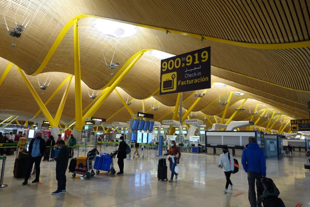 people in an airport terminal