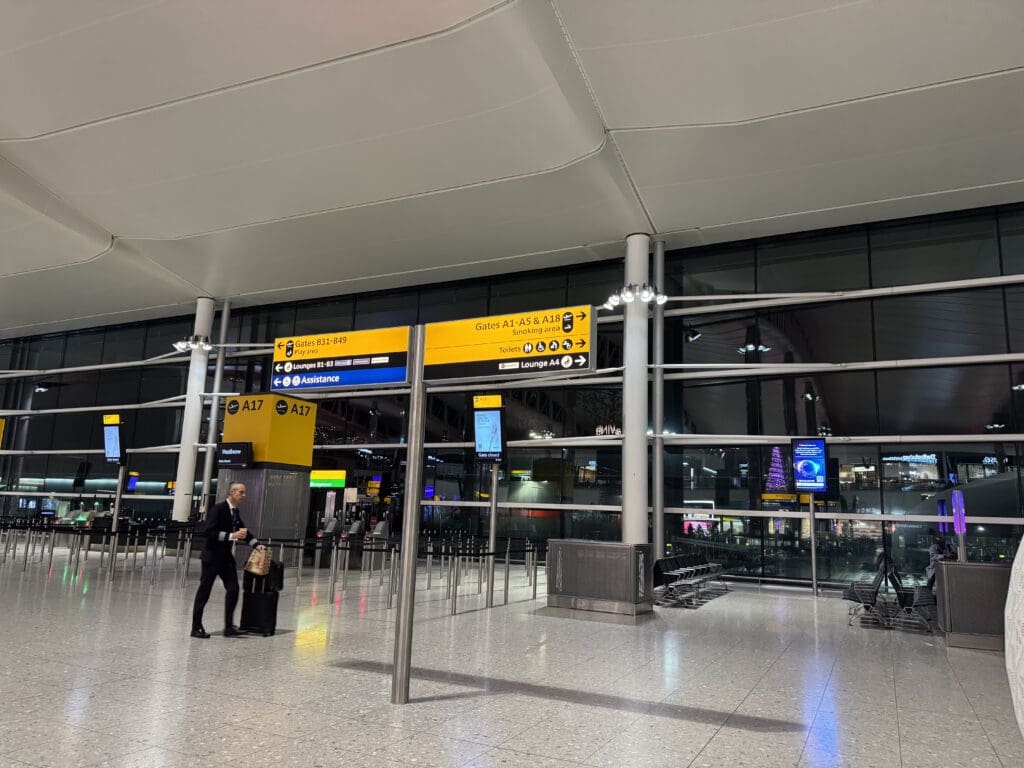 a man walking in an airport