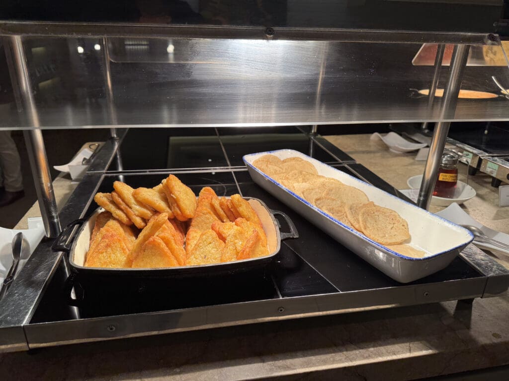 a trays of potato chips on a counter