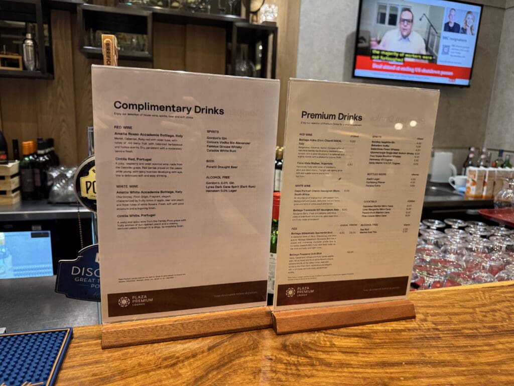 a menu on a table