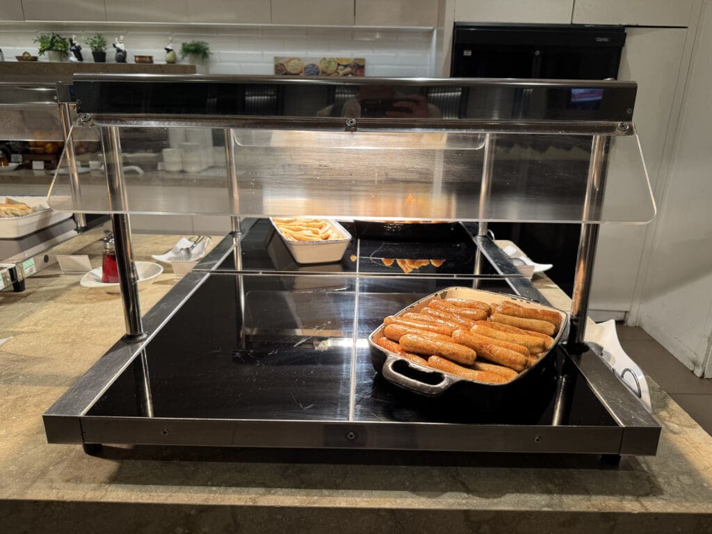 food on a tray with food in it