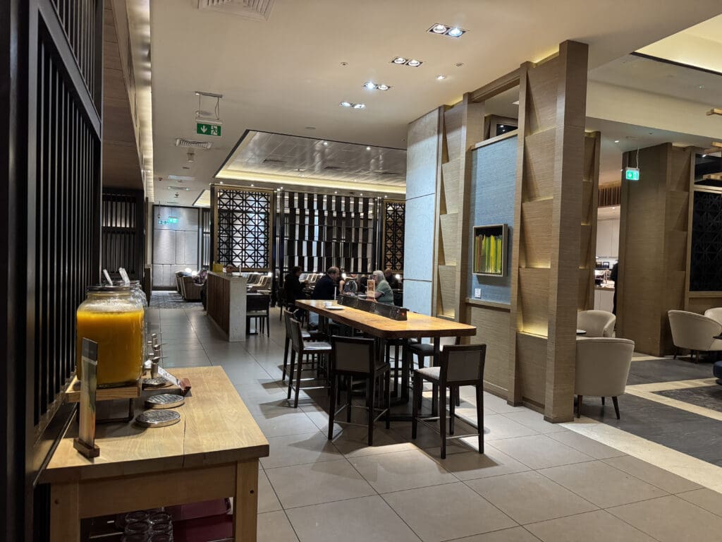 a room with tables and chairs