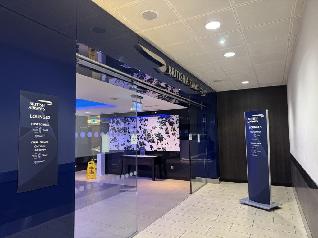 a glass door of a building