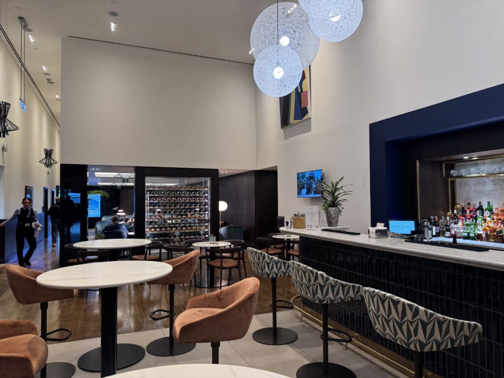 a room with tables and chairs