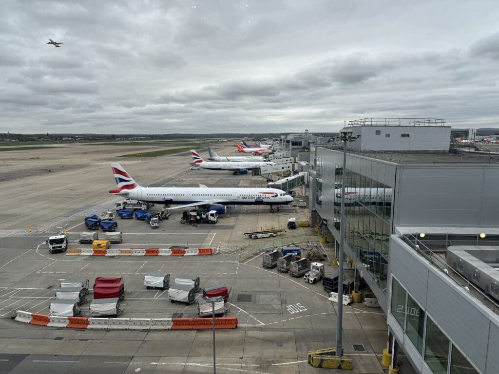 airplanes parked at an airport