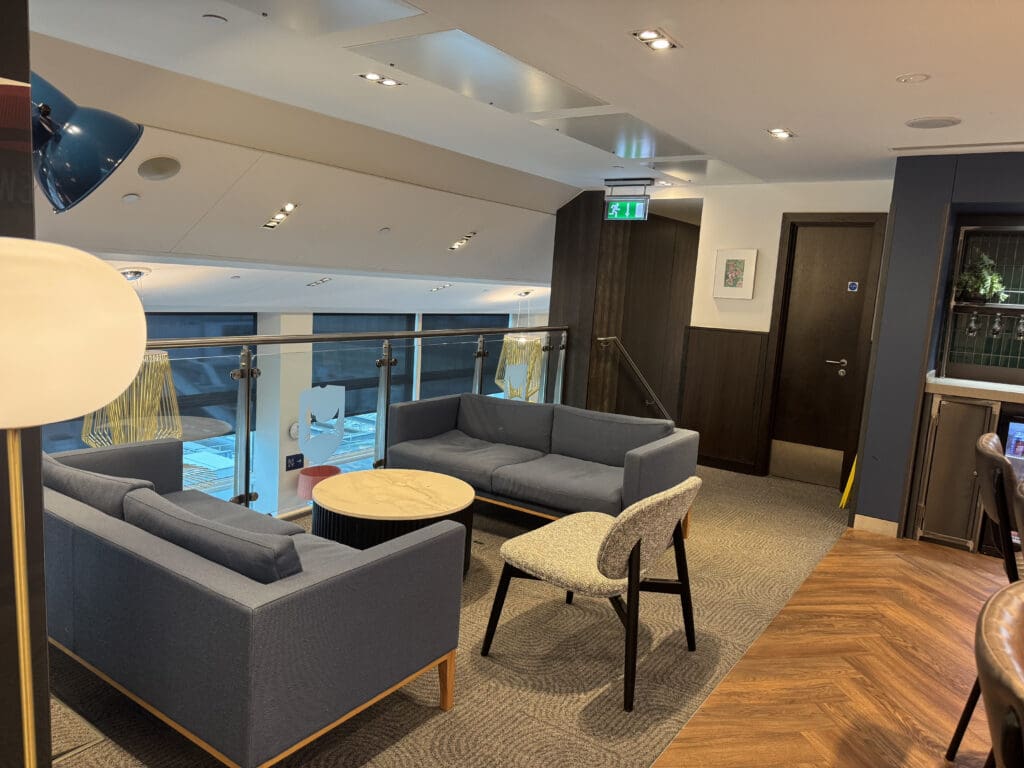 a room with a couch and a table