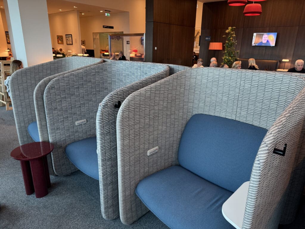 a group of chairs in a room