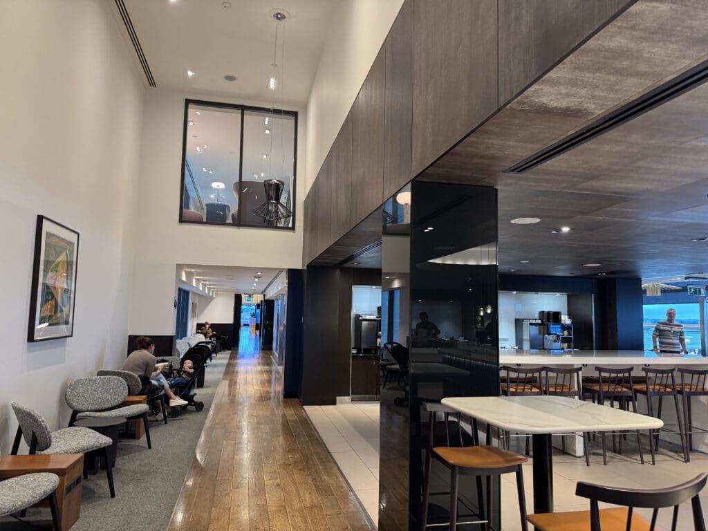 a room with tables and chairs