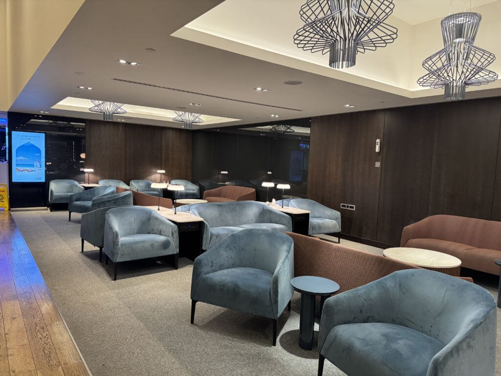 a room with chairs and tables