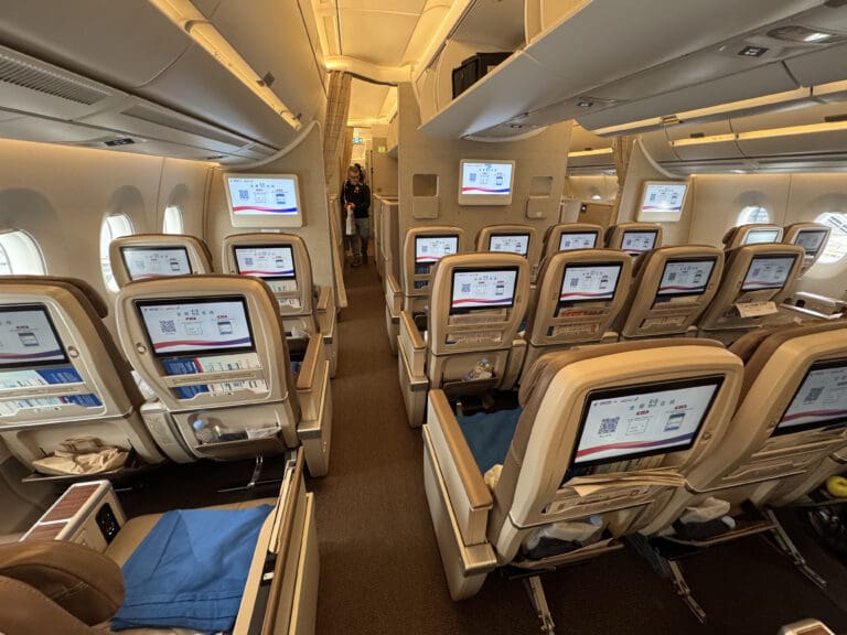 a row of seats in an airplane