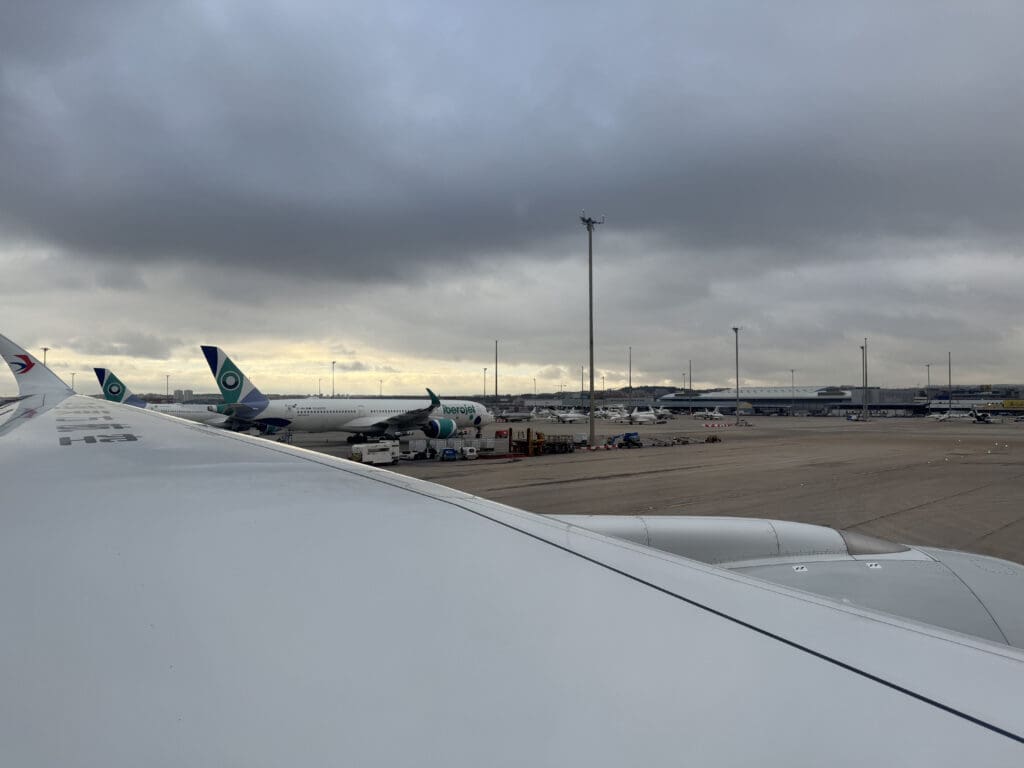 an airplane on the runway