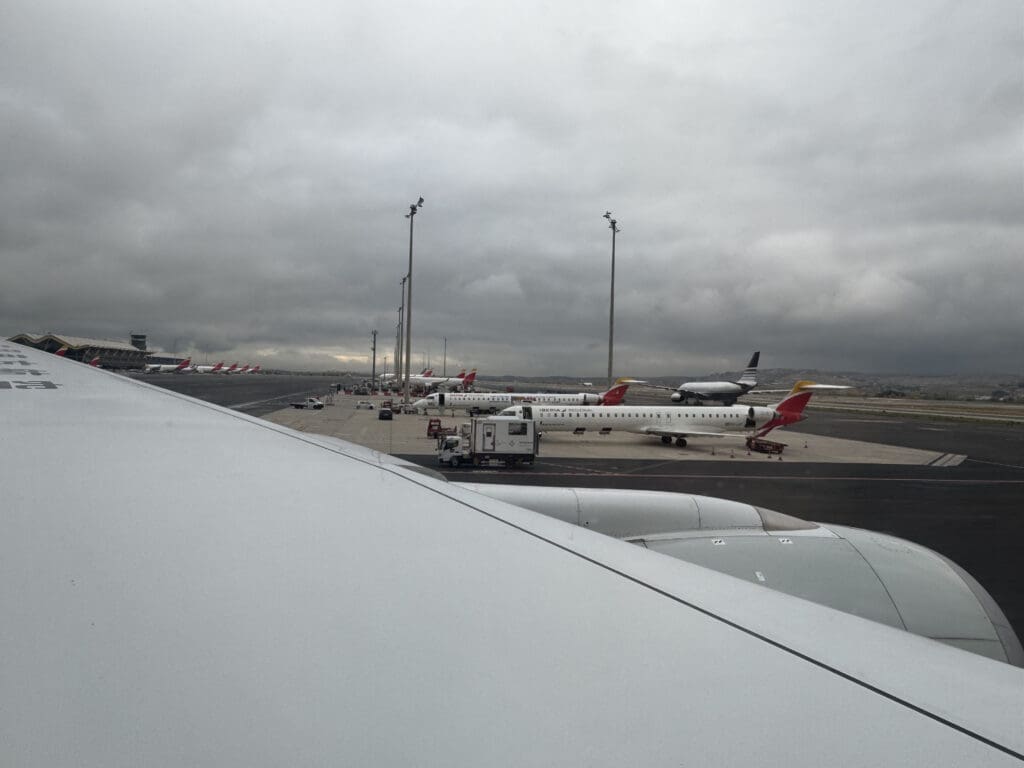 an airplane on the runway