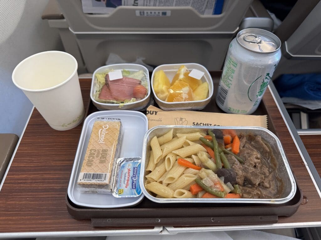 food on a tray on a table