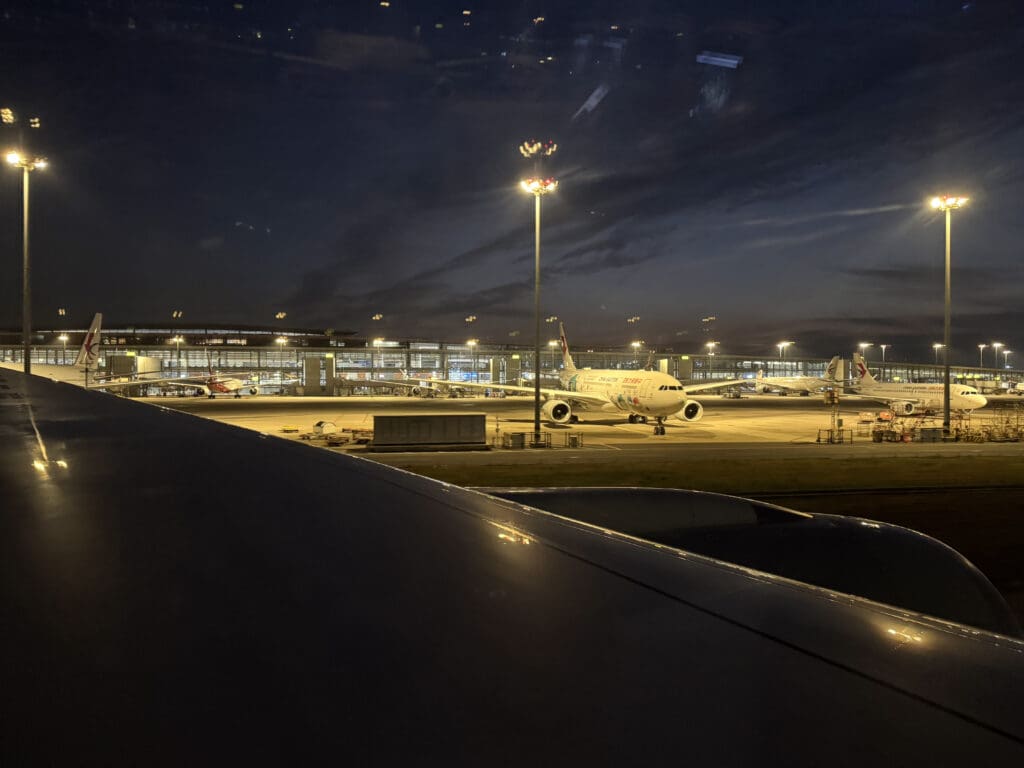 an airplane at an airport