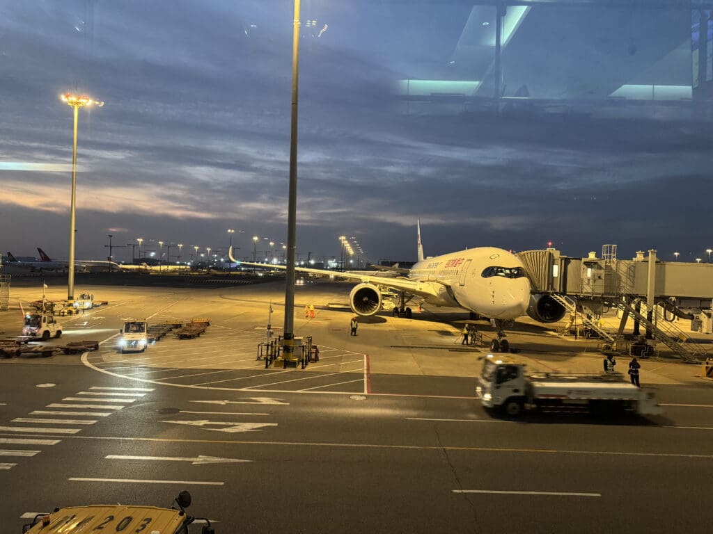 an airplane on a runway