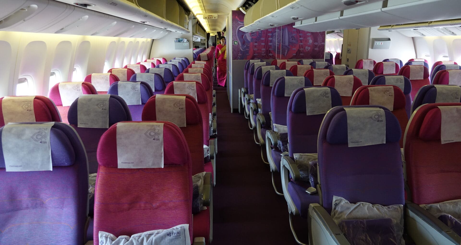 a row of seats on an airplane