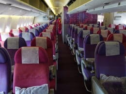 a row of seats on an airplane