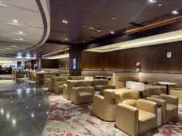 a room with chairs and tables