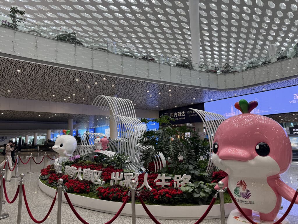 a large statue in a building