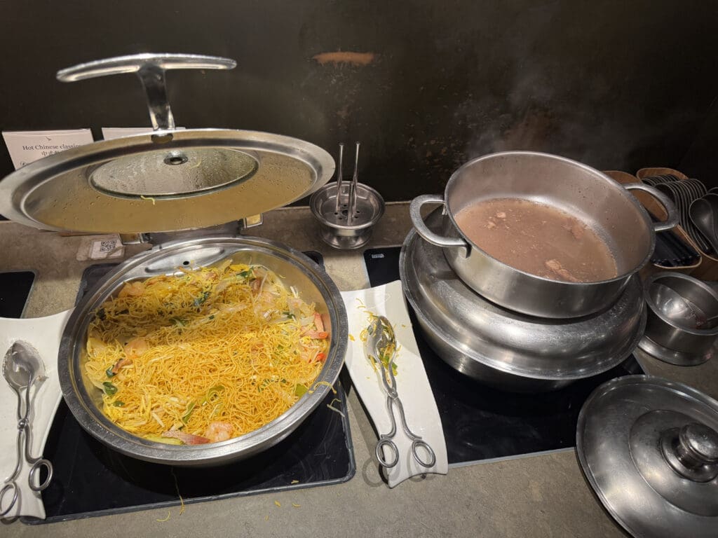 a pot with food in it