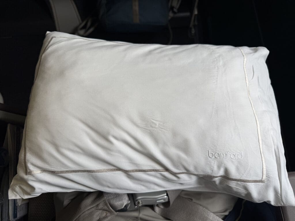 a pillow on a seat belt