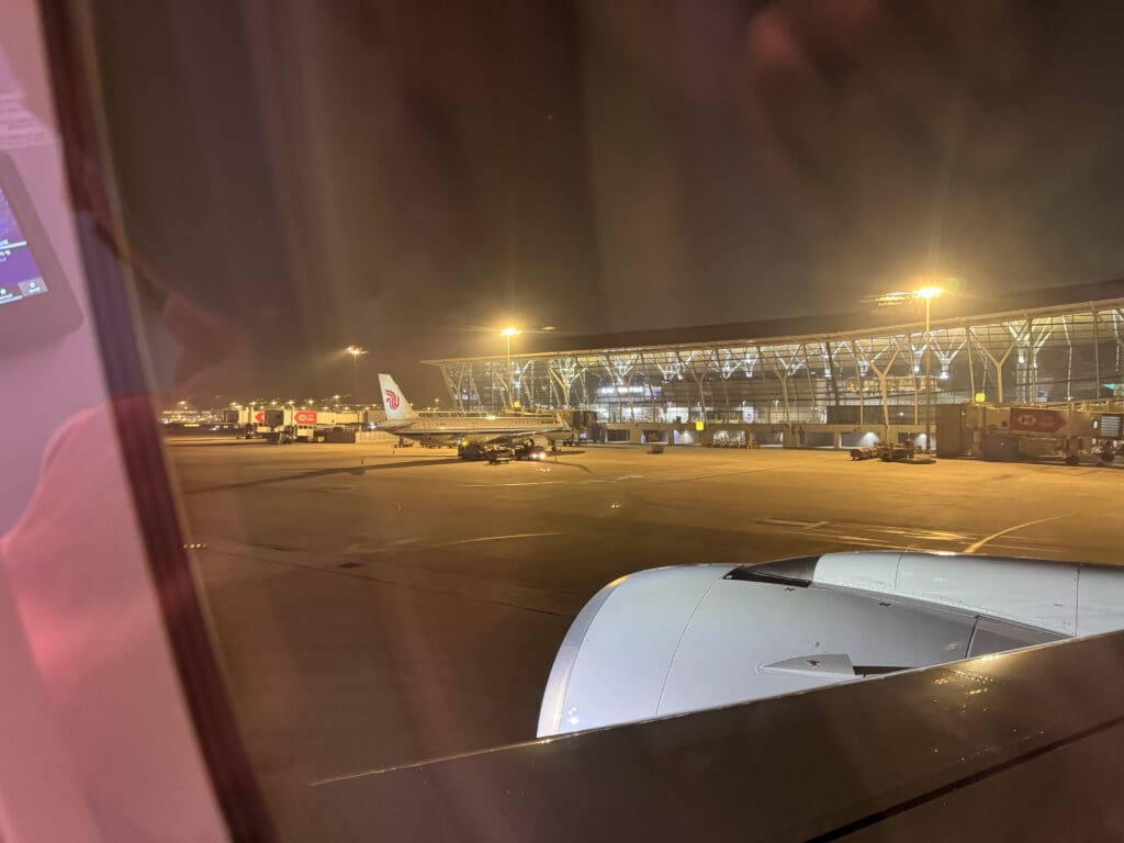 an airplane on the runway