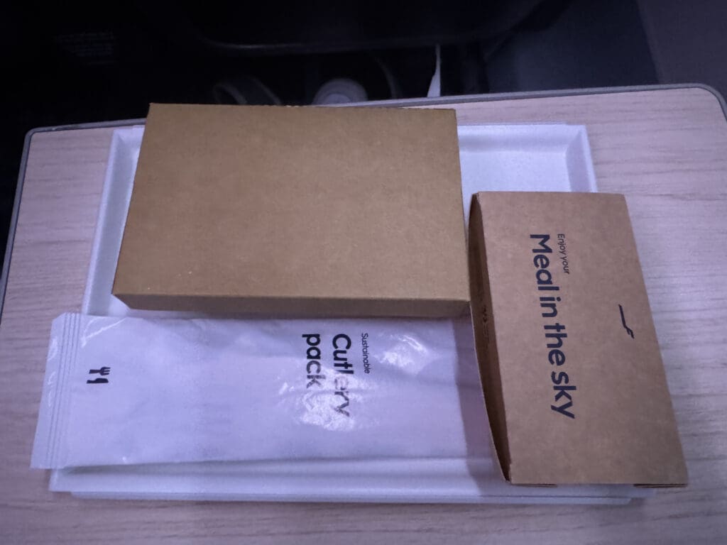 a box and a package on a tray