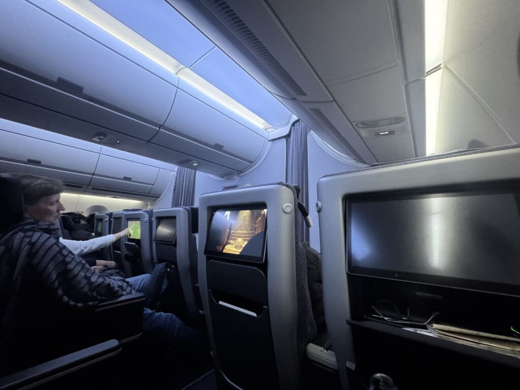 a person sitting in an airplane