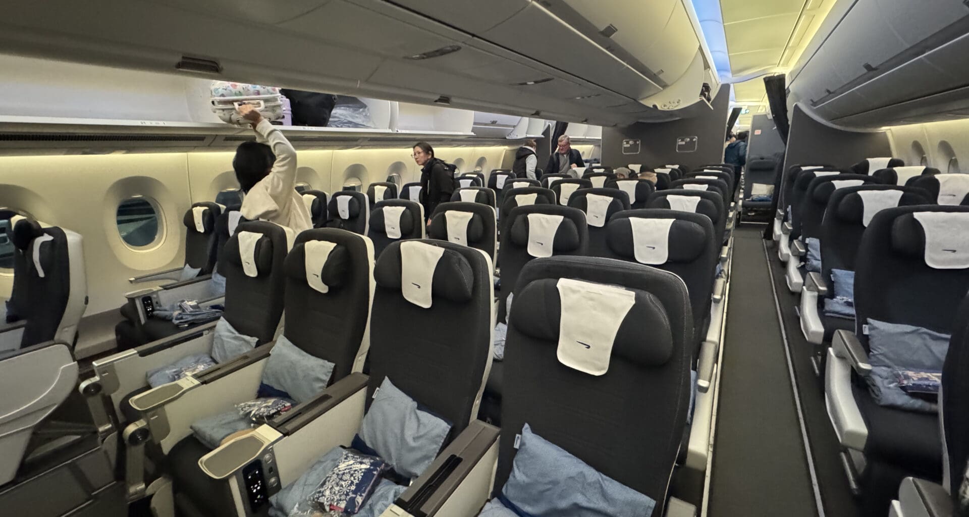 a plane with many seats